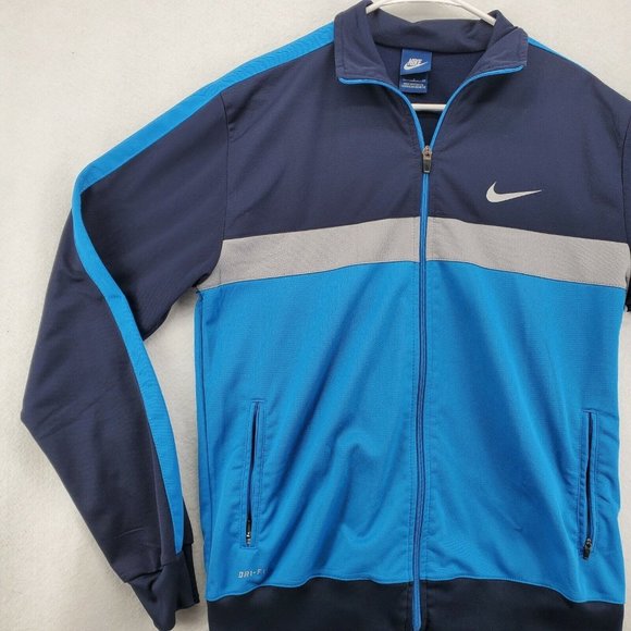 Nike Jacket Women's Dri-Fit Long Sleeve Full Zip Polyester Blend Blue Extra Larg - Picture 5 of 12